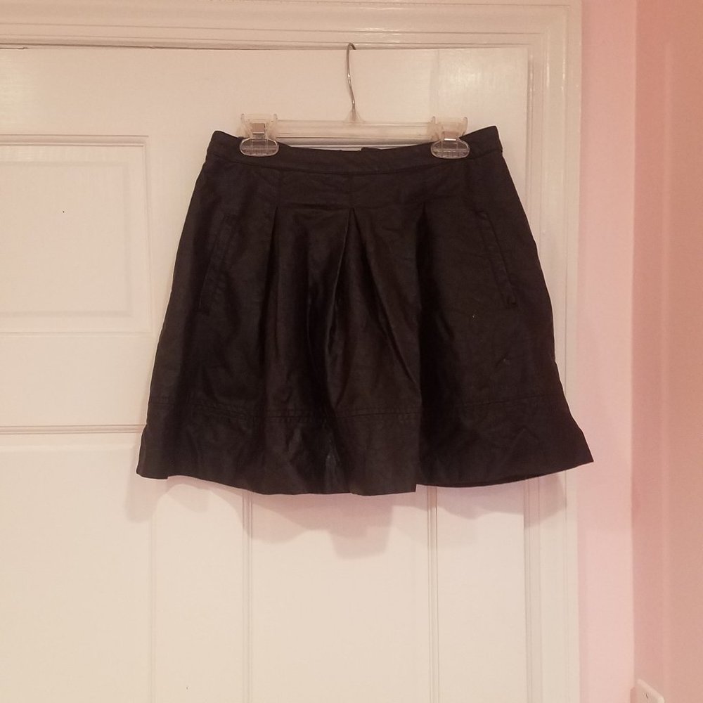 Black leather skirt